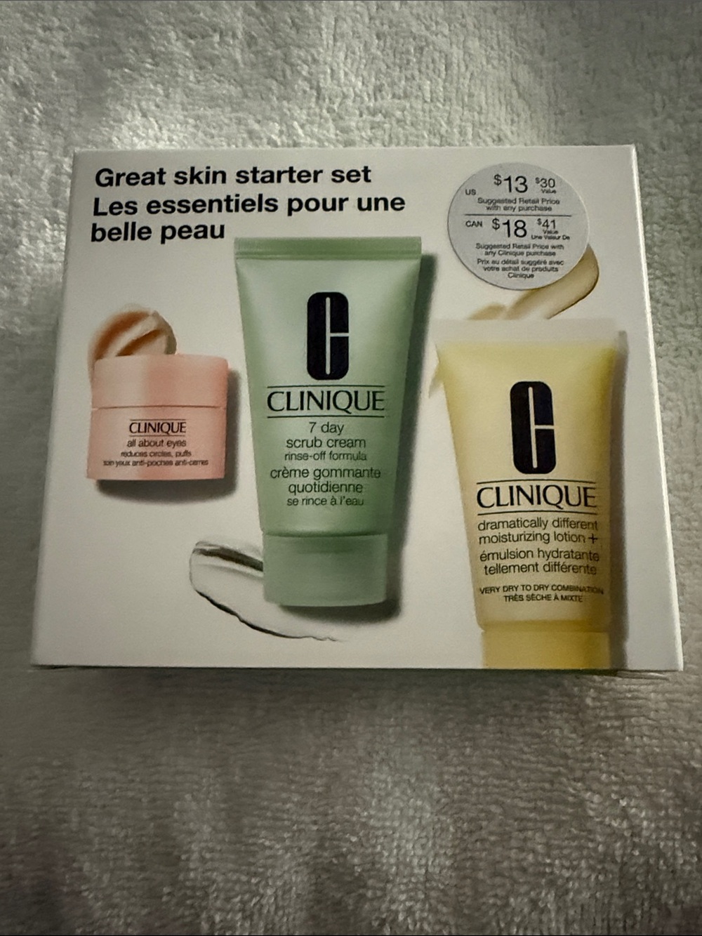 Clinique Starter Set with Pink, Green, Yellow Tubes
